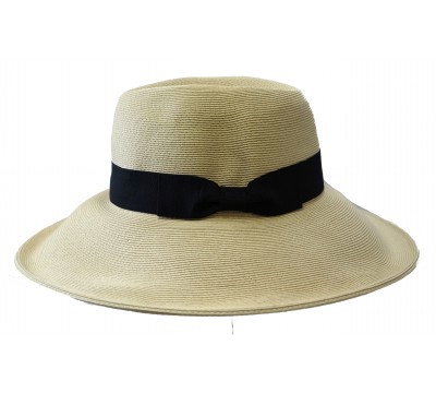 Wide brim hat - Jacqueline - natural/black